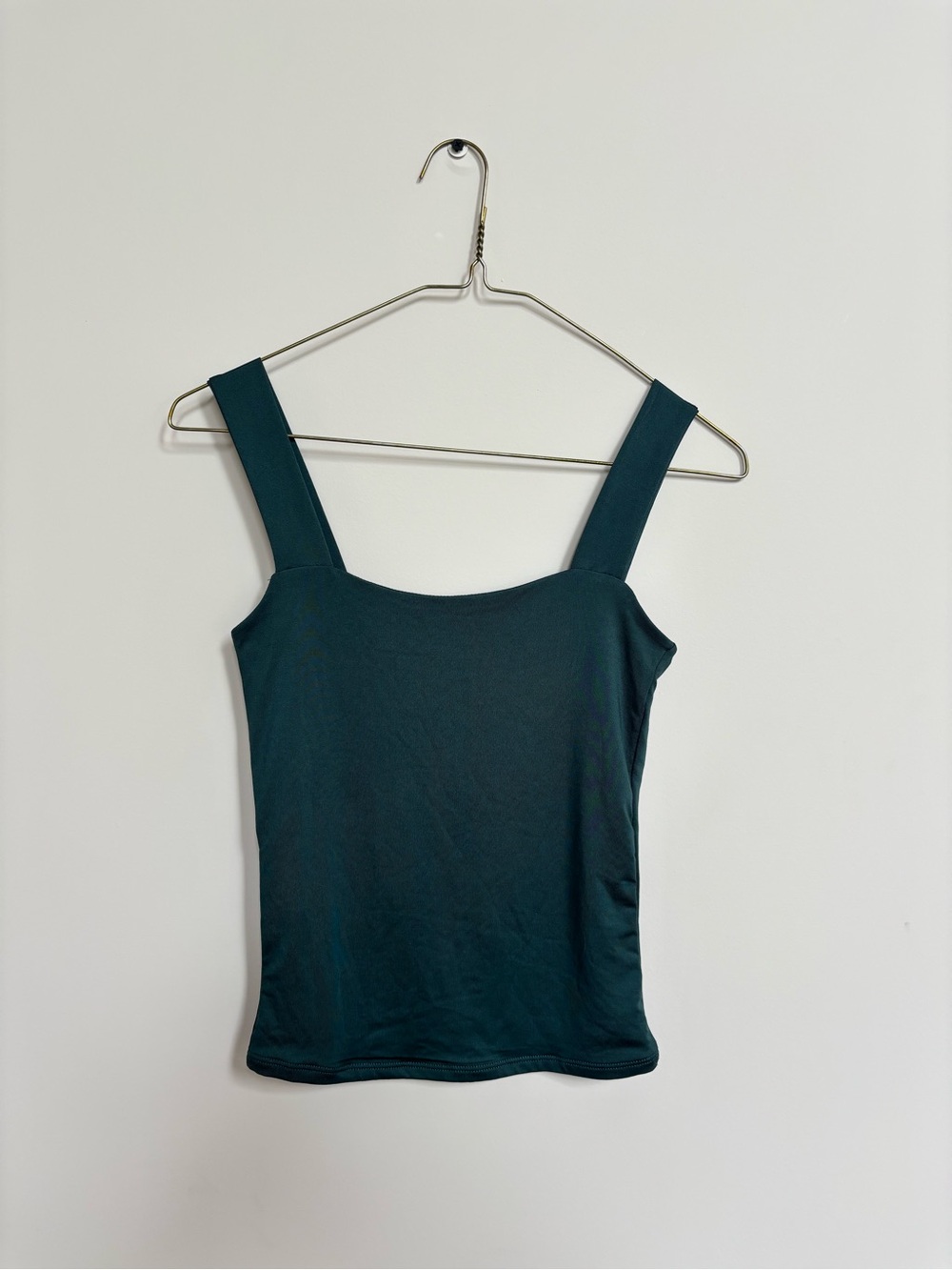 Wide Strap Square Neck Tank Top in Deep Teal